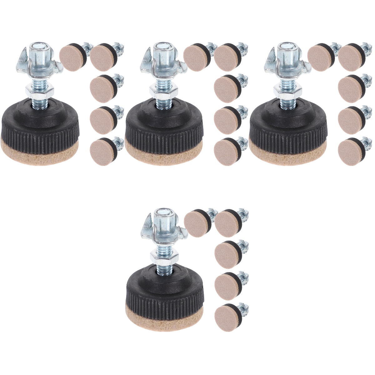 24 Pcs Adjustable Feet Foot Pads Desk Legs Table Leg Levelers Home