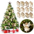 thumbnail image 1 of 24 Pcs Adorable Christmas Angel Ornament Set – Wooden Angel Decorations for Christmas Tree Decor, Wreath, Mantel, Holiday Hanging Decorations Car Backpack Pendants, 3.15in, 1 of 5