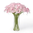 thumbnail image 1 of 24 Pcs Artificial Calla Lilies in Glass Vase - Bendable Stems for Home Decor, Wedding Centerpiece & Gift, 1 of 13