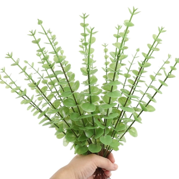 24 Pcs Artificial Eucalyptus Leaves Stems Real Green Touch Leaf Branches for Home Office Flowers Bouquet Centerpiece Wedding Decoration