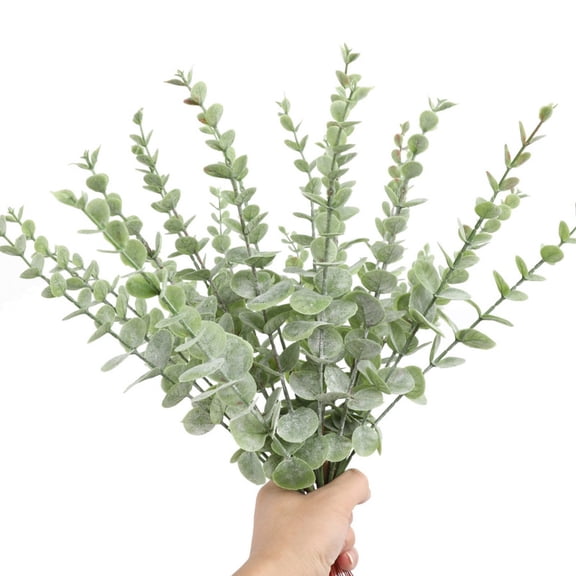 24 Pcs Artificial Eucalyptus Leaves Stems Real Grey Green Touch Leaf Branches for Home Office Flowers Bouquet Centerpiece Wedding Decoration