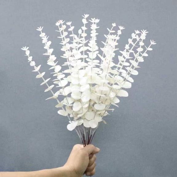24 Pcs Artificial Eucalyptus Stems, Faux Eucalyptus Leaves Greenery Stems, Realistic Fake Eucalyptus Branches for Wedding Centerpieces, Home Decor, Vase Fillers, DIY Bouquets