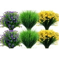 thumbnail image 1 of 24 Pcs Artificial Flowers Plastic Flower Plants Fake Outdoor Flowers Plastic Shrubs Plants in Bulk Silk Faux Flowers Bundles for Decoration Garden Wedding Party Patio Porch Window Box Home Décor, 1 of 7