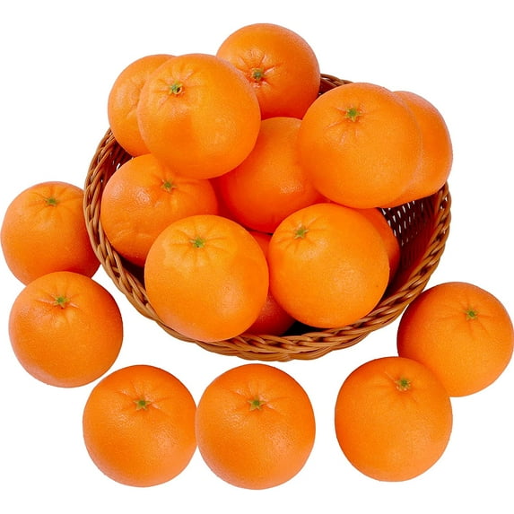 24 Pcs Artificial Oranges, Decorative Fake Oranges for Decoration Lifelike, Realistic Fake Fruit Oranges for Christmas Home Kitchen Festival Party Decoration