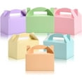 thumbnail image 1 of 24 Pcs Back to School Gable Gift Box Colorful Paper Candy Snack Goodie Cake Treat Boxes for Birthday Wedding Party Favors, 6 x 3.5 x 3.5 Inch(Pastel), 1 of 6