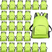 24 Pcs Backpacks in Bulk , 17" Foldable Classic Back Packs, Lightweight Hiking Daypack, Backpack With Water Bottle Holder, Book Bag for School, Travel, Camping, OutdoorGreen