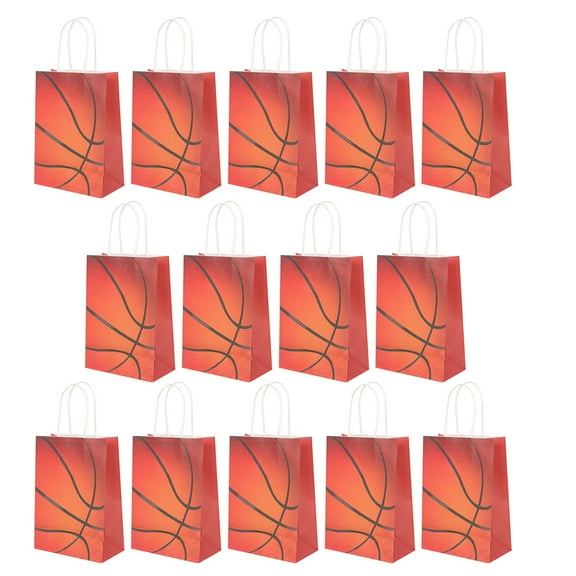 24 Pcs Basketball Party Favor Bag Tote Paper Gift Bags Hand Package