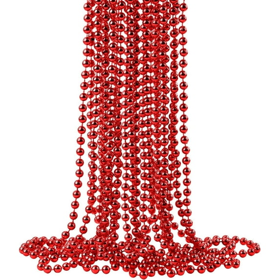 24 Pcs Bead Necklace,Happon Mardi Gras Beads Necklace Accessories Bulk, Mardi Gras Xmas Necklaces Women Men,Party Beads for Wedding Birthday Mardi Gras Christmas Decorations