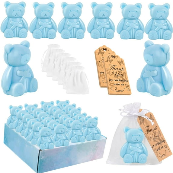 24 Pcs Bear Soap Favors Baby Shower Soap Favors for Guests,Blue Bear Soaps Baby Shower for Boy