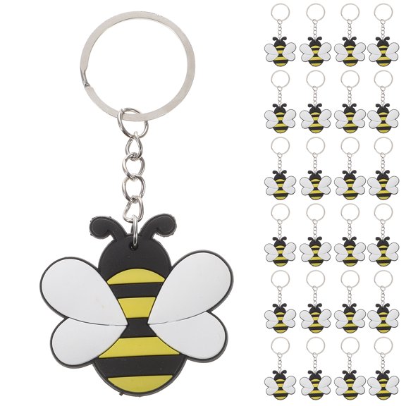 GETAJGHSD Cute Cartoon Keychain Set, Yellow White Black, 24Pcs Backpack Pendant for Daily Use and