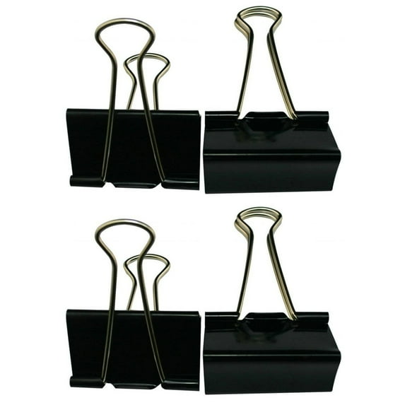 24 Pcs Binder Clips Office Supplies Office Chaiers Cling Clip Metal Black Metal Paper Clips