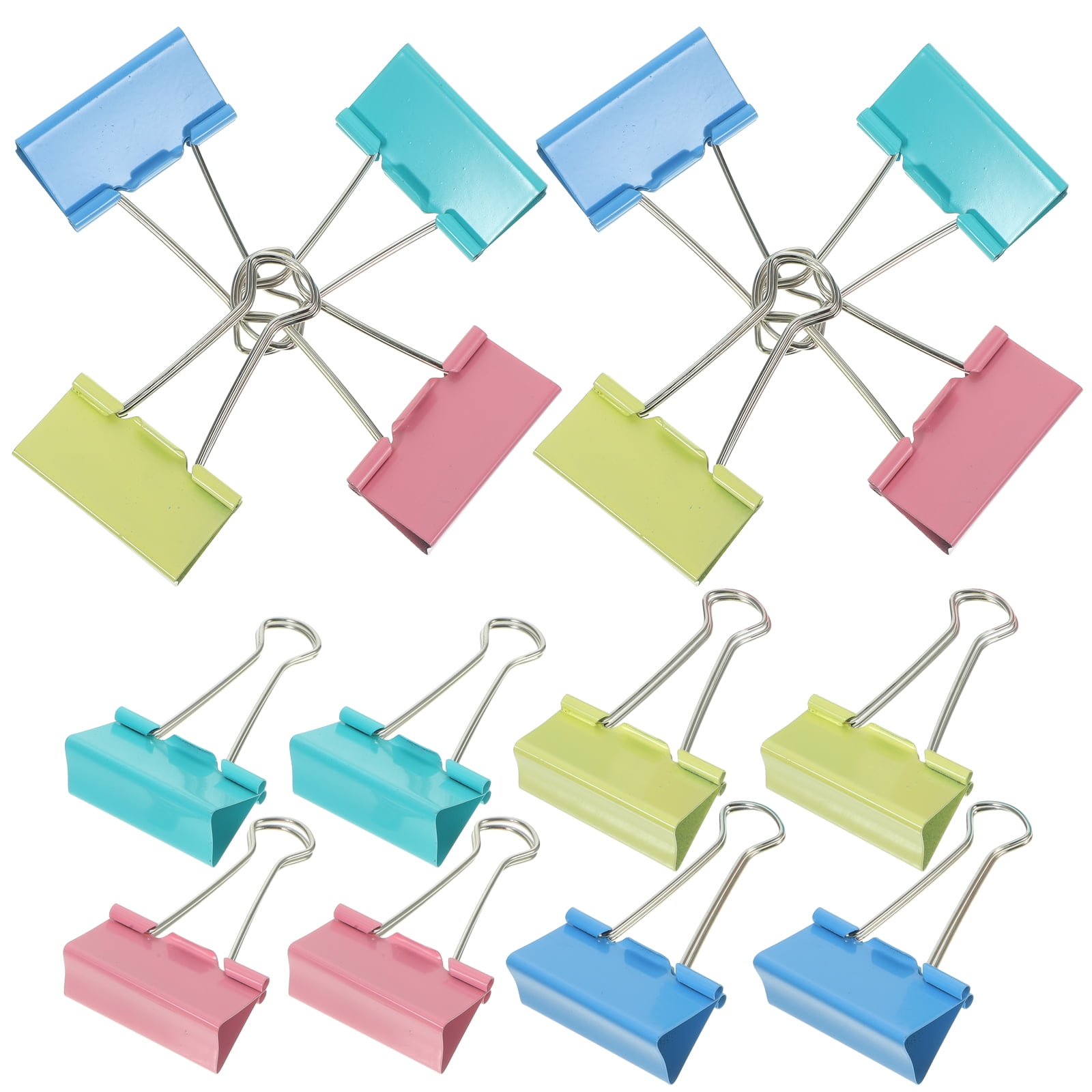 24 Pcs Binder Clips Stainless Steel Marcapaginas Libros Paper Holder