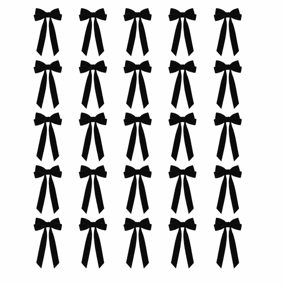24 Pcs Black Velvet Bows, 5 x 10 Inch Black Ribbon Bows for Girls Women Gothic Room Decor, Bachelorette & Bridal Shower Decorations, Aesthetic Pre-Tied Bow for Elegant Wedding Birthday Party Decor