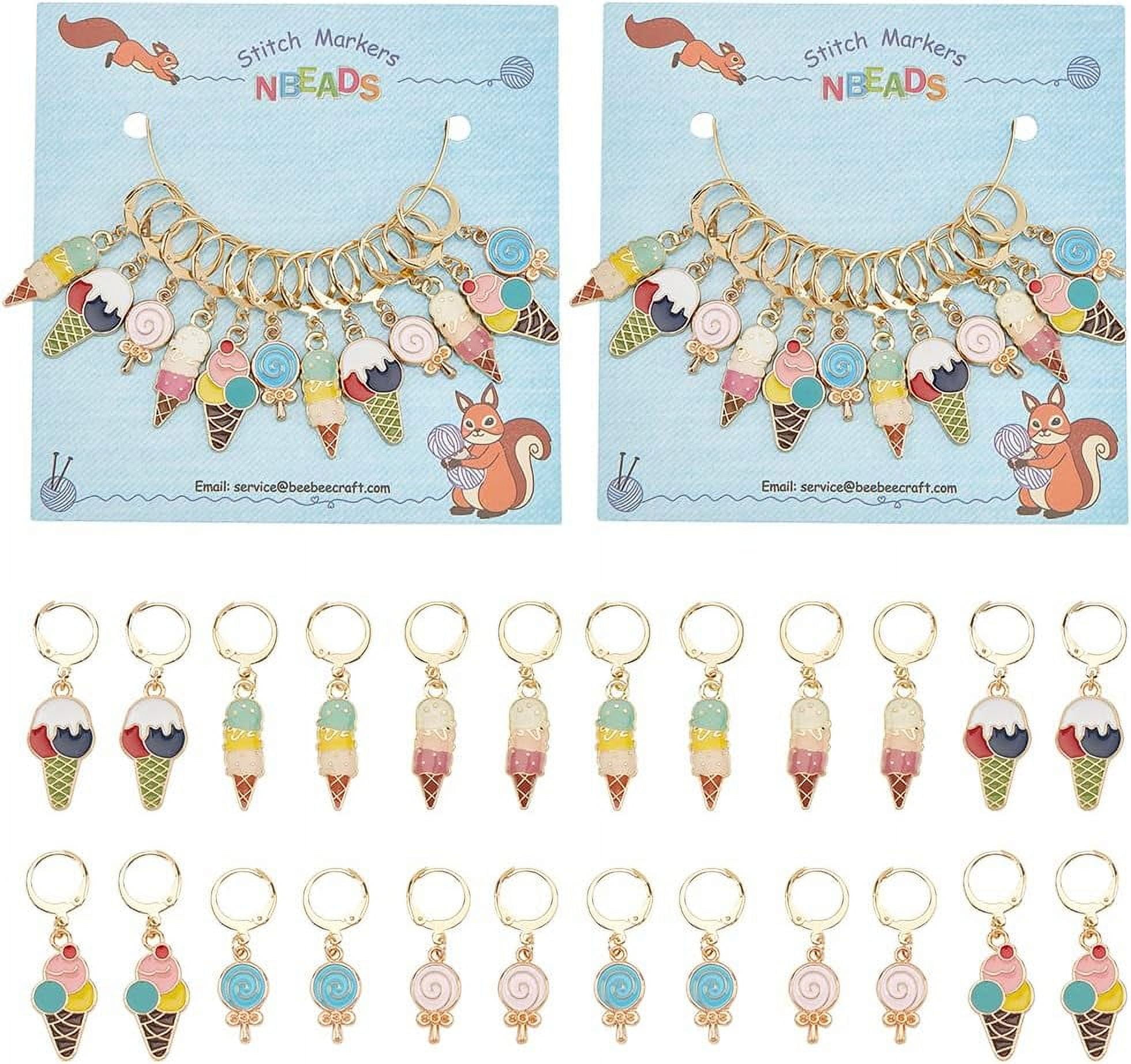 NBEADS 20 Pcs 5 Colors Owl Stitch Markers, Alloy Enamel Crochet Charms Stitch Marker Knitting DIY Gift For Knitting Weaving Sewing Accessories...