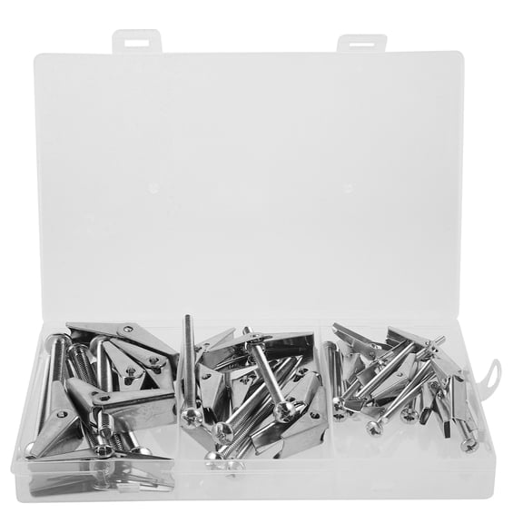 Heavy Duty Drywall Anchors with Wing Nuts Set for Home Use Made of Galvanized Iron Silver 24pcs