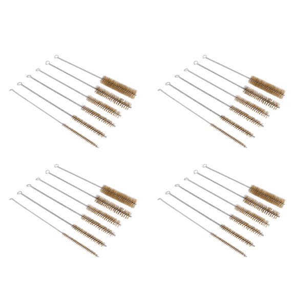 24 Pcs Brass Tube Cleaning Brush Wire Brush Set Cleaning Polishing Tool Brass Wire Brush Set