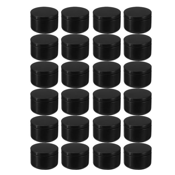 24 Pcs Candle Jar Decorative Labels Empty Storage Tins Tin Can Candlestick Holders Round Containers, D