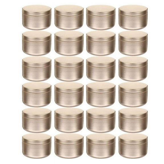 24 Pcs Candle Jar Decorative Labels Empty Storage Tins Tin Can Holders Round Containers, A