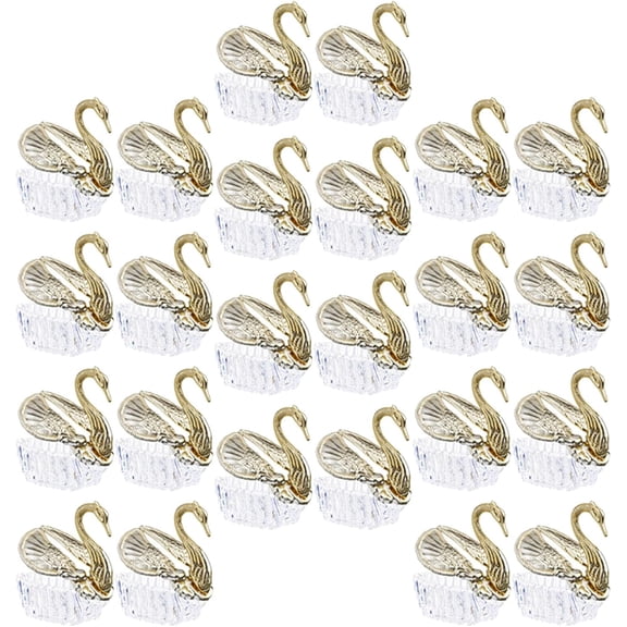 24 Pcs Candy Box Container Swan Pattern Plastic Decorative Storage for Party Favors Holiday Candy Packaging 3.12X1X3.12 Inches