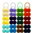 thumbnail image 1 of 24 Pcs Candy Colors Cute Small Fuzzy Pompom Hair Ties Scrunchies Pom Pom Elastics Pigtail Ponytail Holders Fluffy Balls Rubber Bands Ropes Hair Accessories for Baby Girls Kids, BPink, 1 of 7
