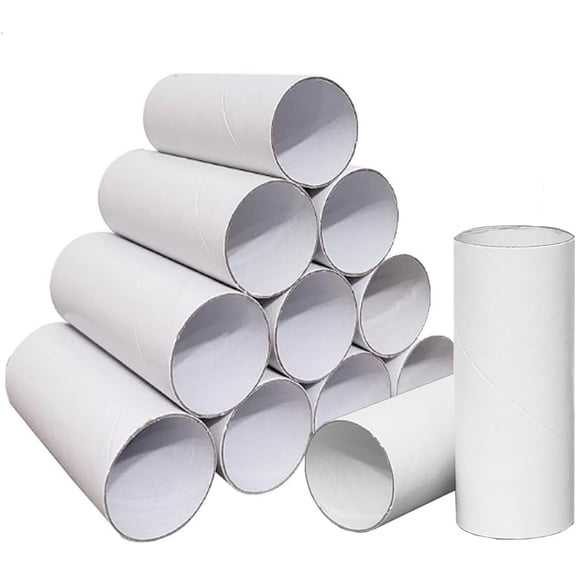 24 Pcs Cardboard Tubes Craft Rolls,Kraft Paper Rolls Cardboard Tubes For Crafts,Paper Towel Rolls For Crafts 1.57x 3.9in (White)