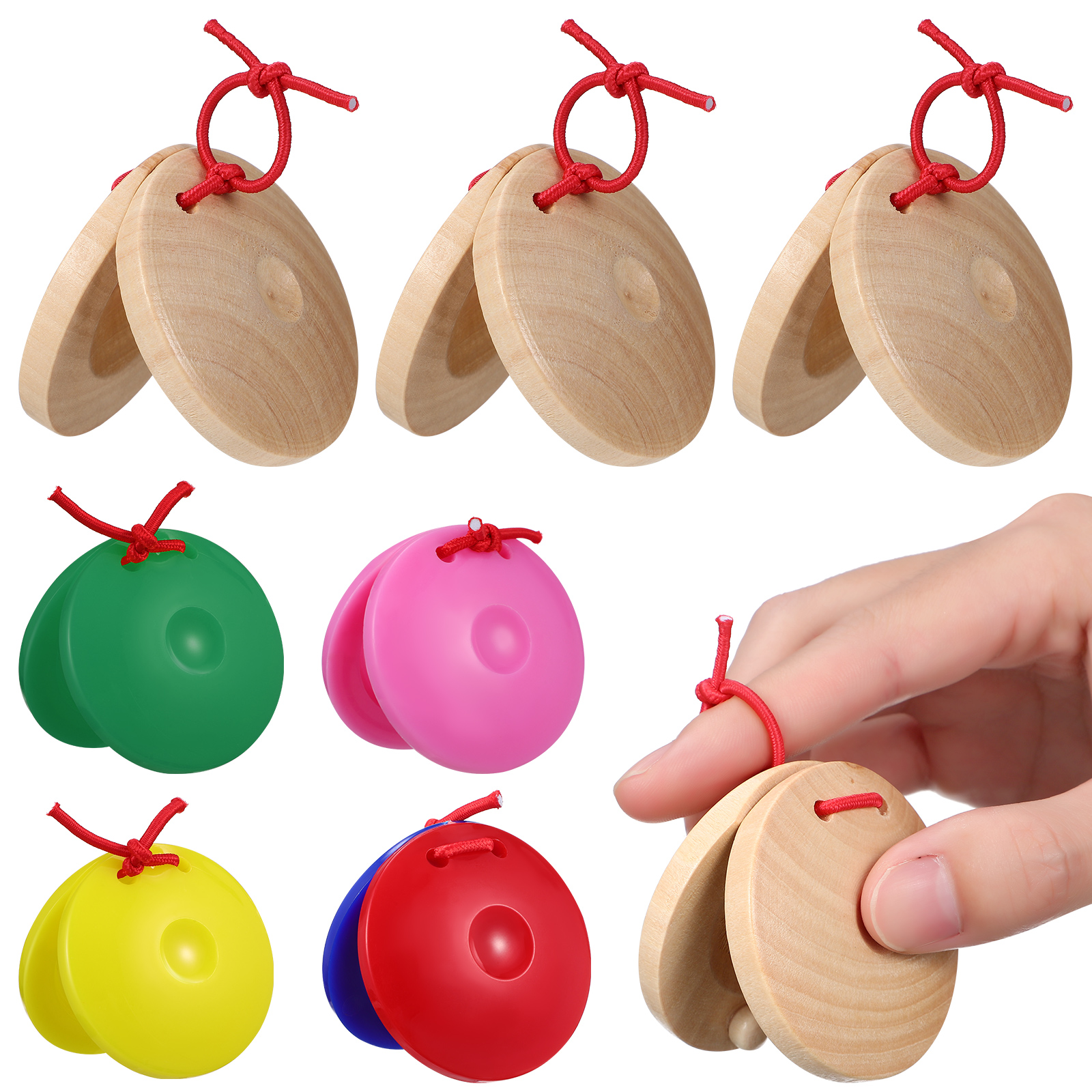 24 Pcs Castanets Toddler Toy Baby Wood Flapper Kids