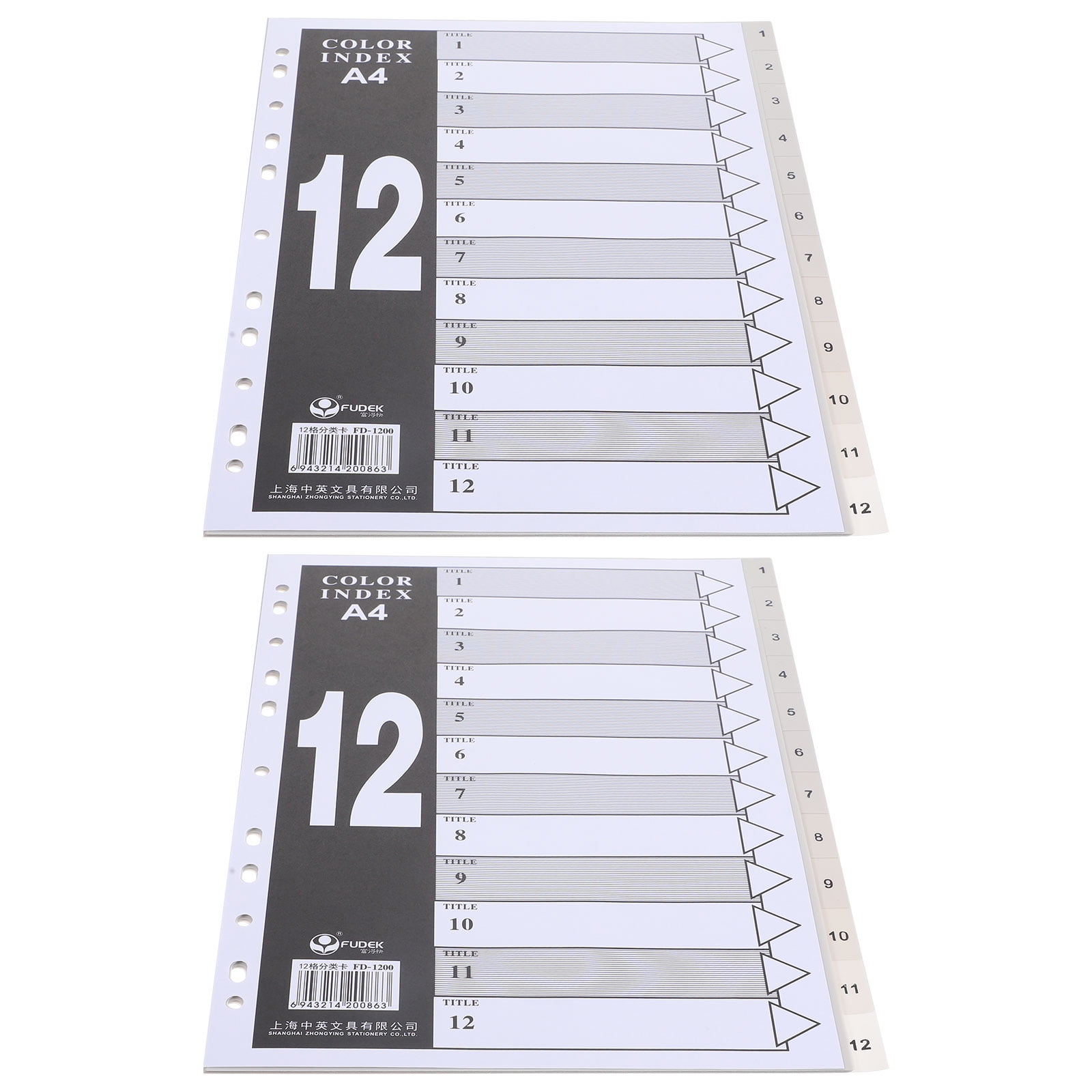 24 Pcs Category Card Index Binder Divider Cards Partition Supplies