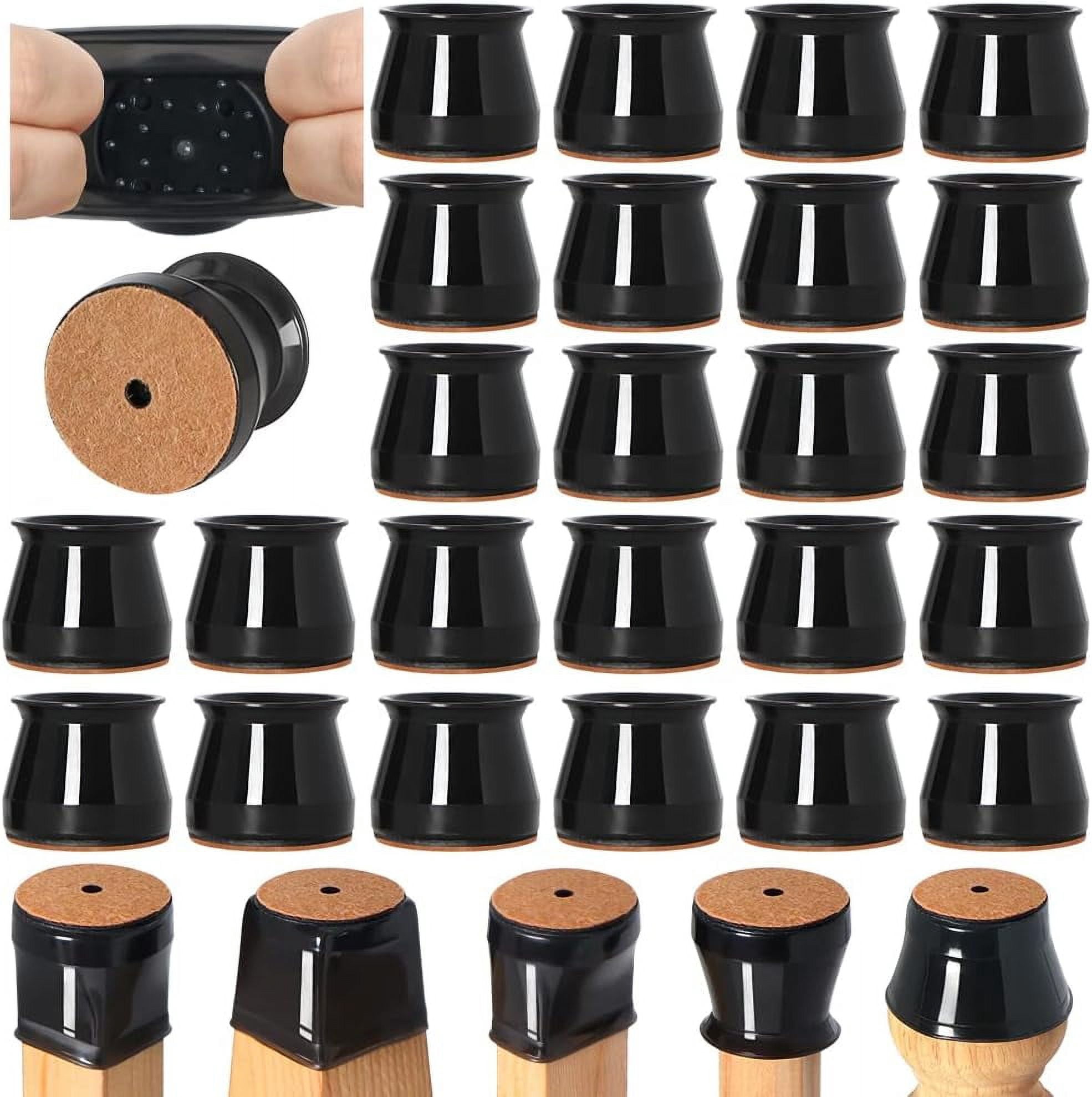 24 count Chair  Floor Protectors for Hardwood Floors  Covers to Protect  Tile Floors Felt Bottom Furniture  Caps Anti-Scratch Reduce Noise (Fit:1.3"-2")