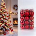 thumbnail image 1 of 24 Pcs Christmas Ball Ornaments 1.18 in Shatterproof Plastic Hanging Baubles Mixed Shiny Glitter Mini Xmas Tree Decorations for Holiday Home Wreath Party Decor, 1 of 2