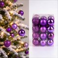 thumbnail image 1 of 24 Pcs Christmas Ball Ornaments 1.18 in Shatterproof Plastic Hanging Baubles Mixed Shiny Glitter Mini Xmas Tree Decorations for Holiday Home Wreath Party Decor, 1 of 2