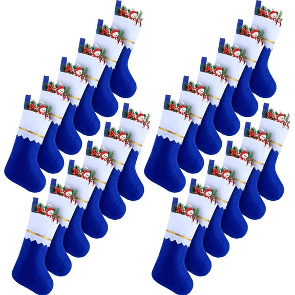 24 Pcs Christmas Felt Stockings Bulk 3.94 x 7 Inches Christmas Tree Hanging Ornaments for Family Xmas Holiday Decorations DIY Stocking Bags