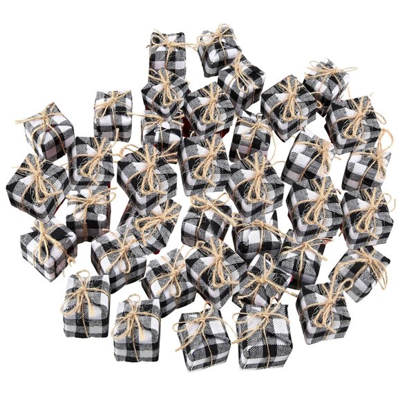 24 Pcs Christmas Tree Mini Gift Boxes,Happon Xmas Tree Tiny Present Boxes Ornament,Christmas Hanging Ornament Decoration for Indoor Outdoor Xmas Tree Party Holiday Decor