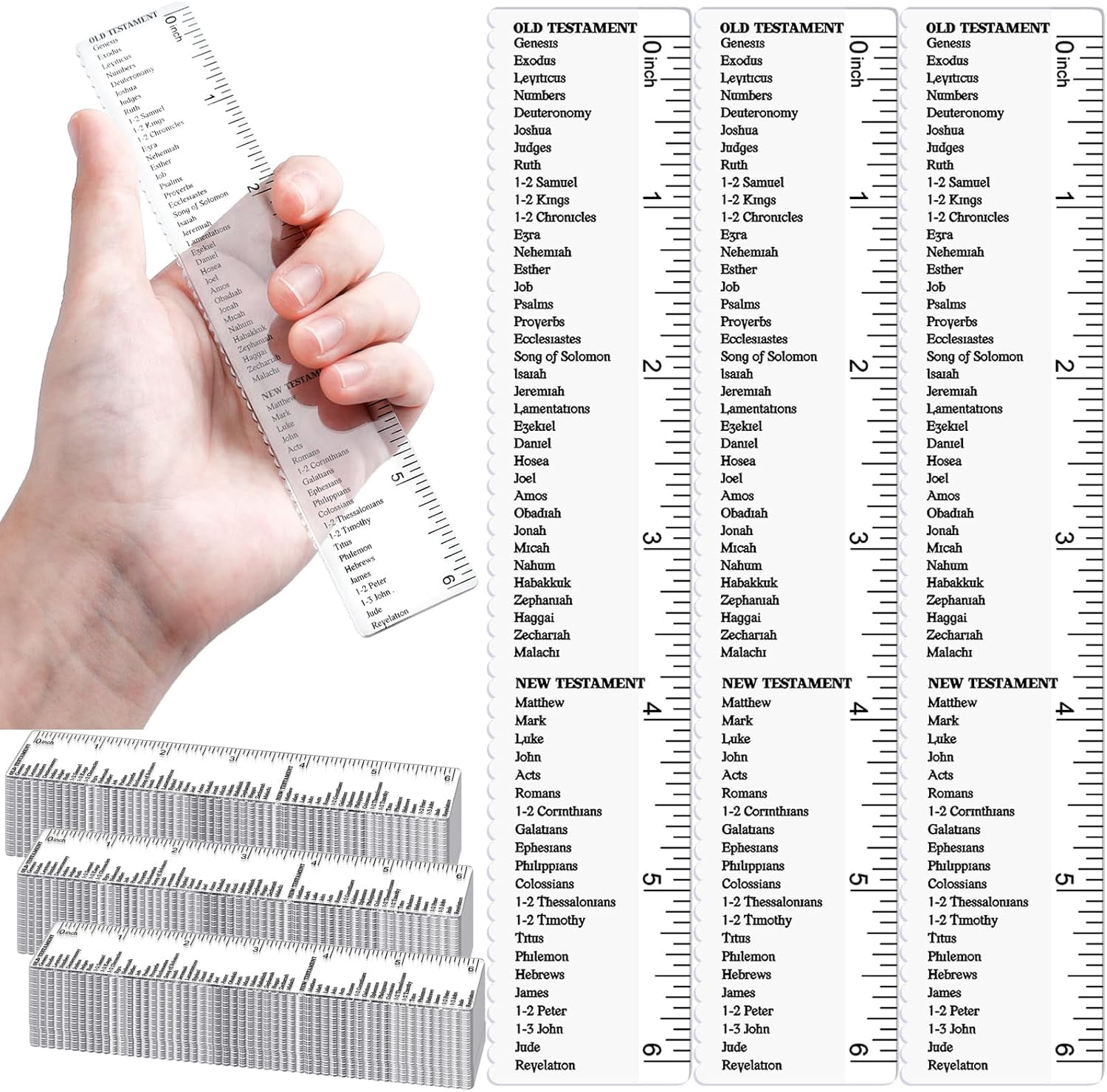 24 Pcs Clear Bible Verses Ruler with Scalloped Edge 6 Inch Christian ...
