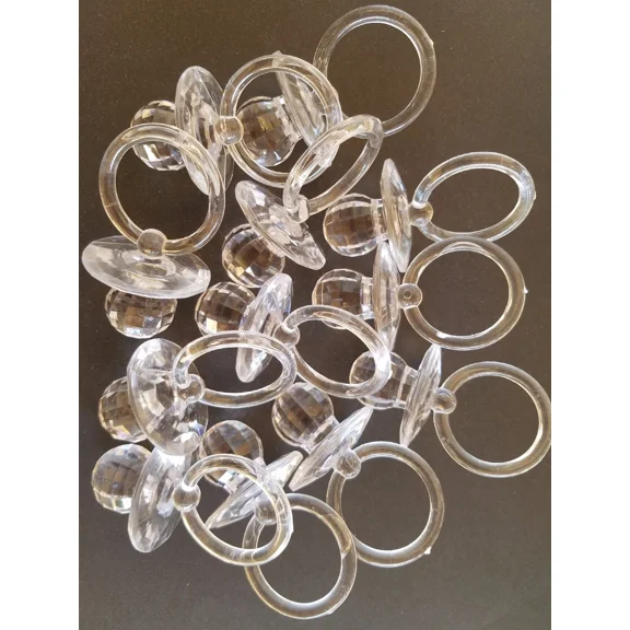 24 Pcs Clear Large Fancy Pacifiers Baby Shower Game Favors Prizes Decorations