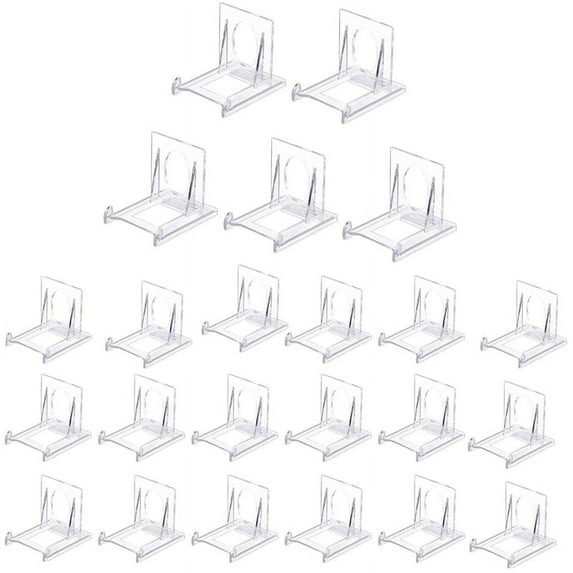 24 Pcs Clear Plastic Display Stand, Adjustable Clear Plastic Display Stands Easel Multifunctional Display Holder