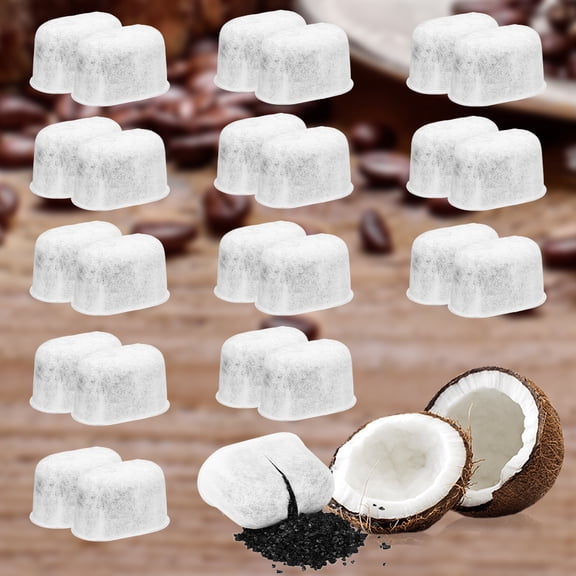 24 Pcs Coffee Machine Filter, Activated Carbon Filter Non-woven Coconut Shell Charcoal Filters