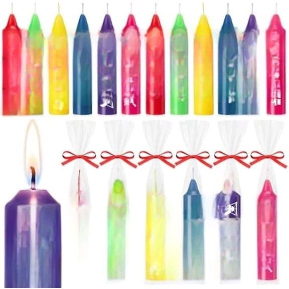 24 Pcs Colored Colombia Candle Spell Candles Set Night Supplies 4 Tall x 1/2 Diameter Spell Taper Candles with Inspirational Inscriptions for Christmas Virgin Day Family Community