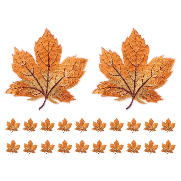 24 Pcs Colorful Maple Leaf Cloth Stickers Embroidered Patch Clothing Patch Jeans Patches Iron on Leaf Patches