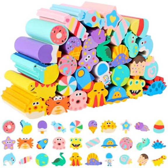 24 Pcs Cute Eraser for Pencils Bulk Cute Supplies Kawaii Erasers for Classroom Fun Erasers for Classroom Supplies Party Favors Gift