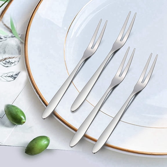 24 Pcs Dessert Forks,5.1 InchStainless Steel Mini Salad Fruit Fork Tasting Forks Cocktail Fork