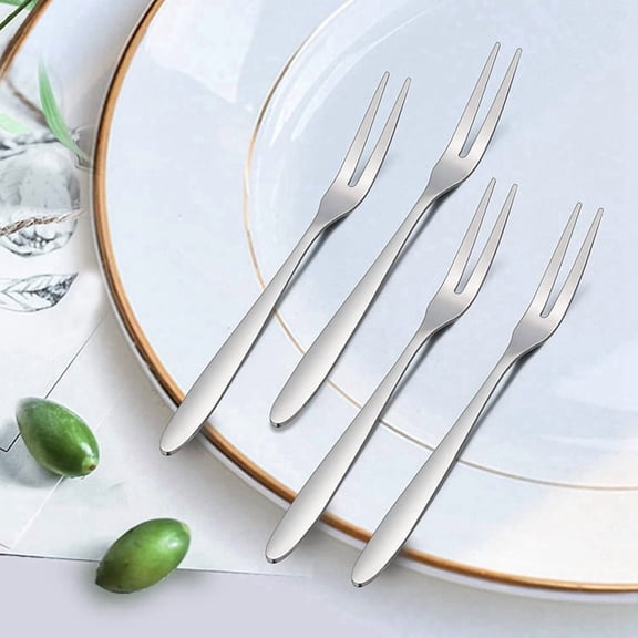 24 Pcs Dessert Forks,5.1 InchStainless Steel Mini Salad Fruit Fork Tasting Forks Cocktail Fork