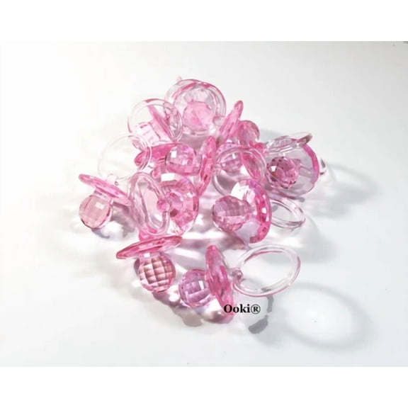 24 Pcs Diamond Pink Large Fancy Pacifiers Baby Shower Game Favors Decorations