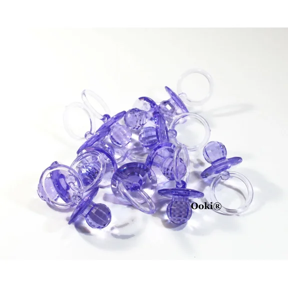 24 Pcs Diamond Purple Large Fancy Pacifiers Baby Shower Game Favors Decorations