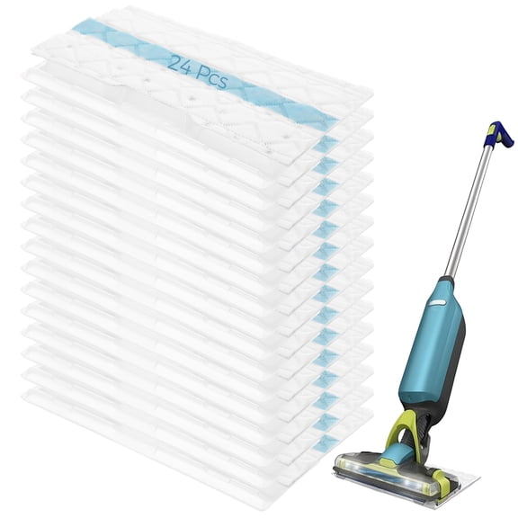 24 Pcs Disposable Mop Pads compatible with Shark VACMOP VM252 205 200 190 VC205, Non-Woven Material Dust Bin Refill, 9.6 x 5.9 x 0.4 in for Effective Floor Cleaning