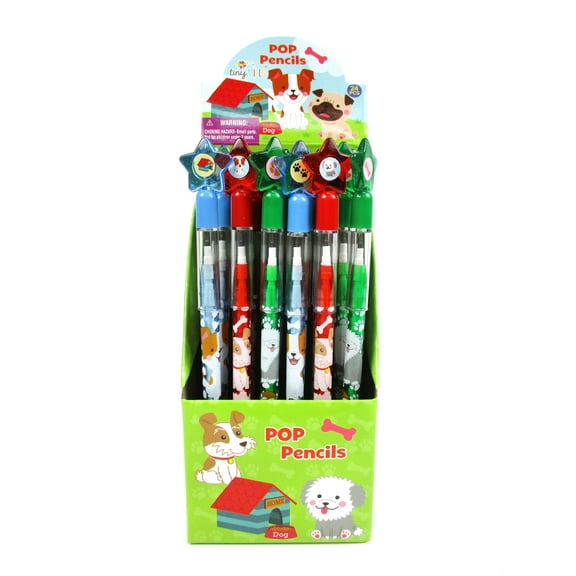 24 Pcs Dogs and Puppies Multi Point Pencils for Birthday Goody Bag and Classroom Party Favors