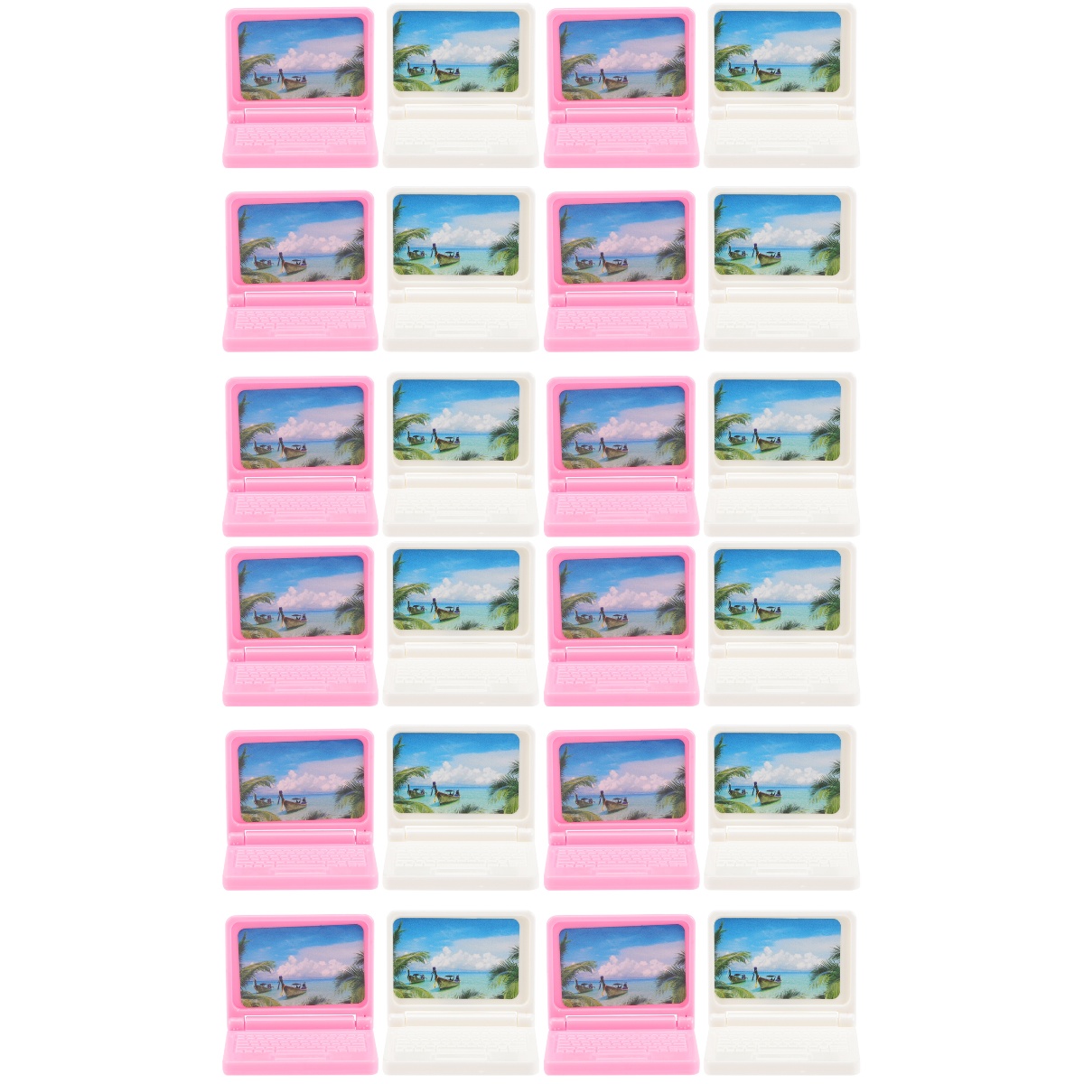 24 Pcs Dollhouse Computer Miniature Laptop Toy Toys Models Plastic