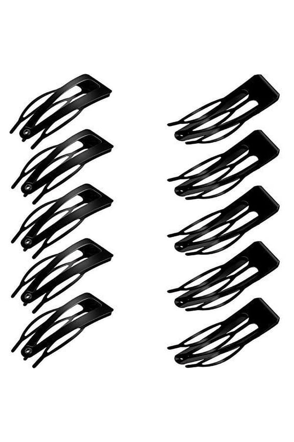 24 Pcs Double Grip Hair Clips Metal Snap Clips Women Barrettes for Hair Making,Salon Supplies(Black,2 Inch)