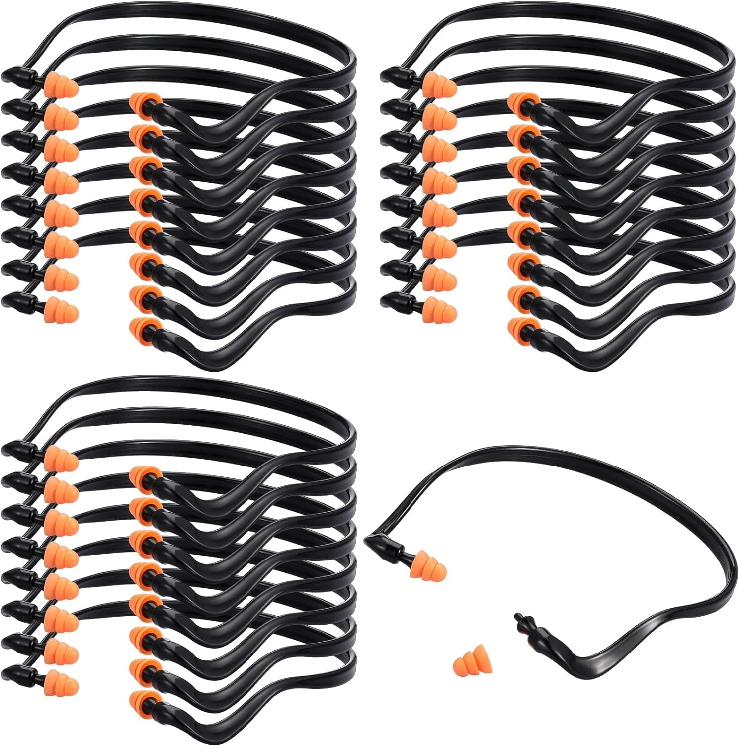 24 Pcs Ear Plugs for Shooting Range Banded Shooting Ear Plugs Reusable Washable Ear Protection
