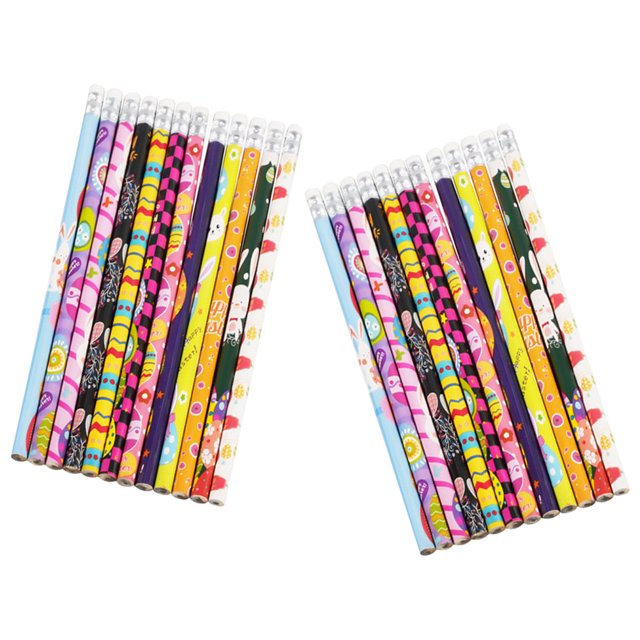 24 Pcs Easter Pencil Pencils with Rubbers on The End Easter Designed