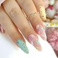 thumbnail image 1 of 24 Pcs Easter Press on Nails Almond Long Fake Nails Cute False Nails & Accessories with Easter Eggs Bunny Design Stiletto Nails Spring Reusable Stick on Nails Artificial Acrylic Nails for Women Girls, 1 of 6